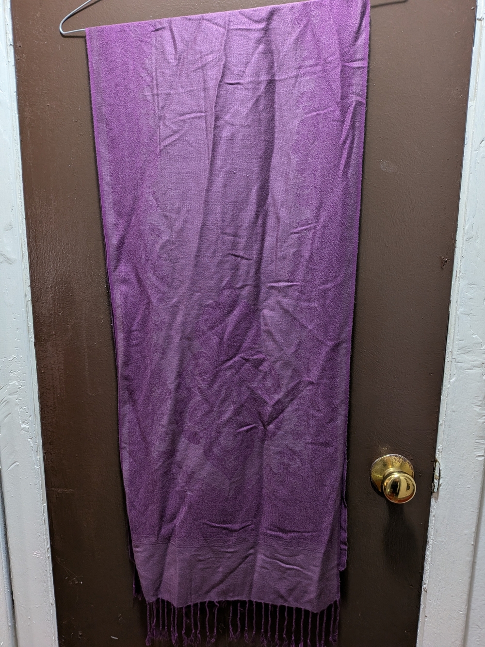 Soft Purple Women's Scarf & Wrap - Lightweight Fringe Shawl